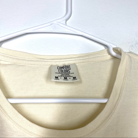 COMFORT COLORS Embroidered Floral Boho Graphic Tee Top Small - Picture 3 of 4